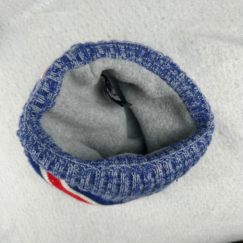 New Era Beanie Hat Youth  Blue Buffalo Bills NFL Fleece Lined Pom Knit